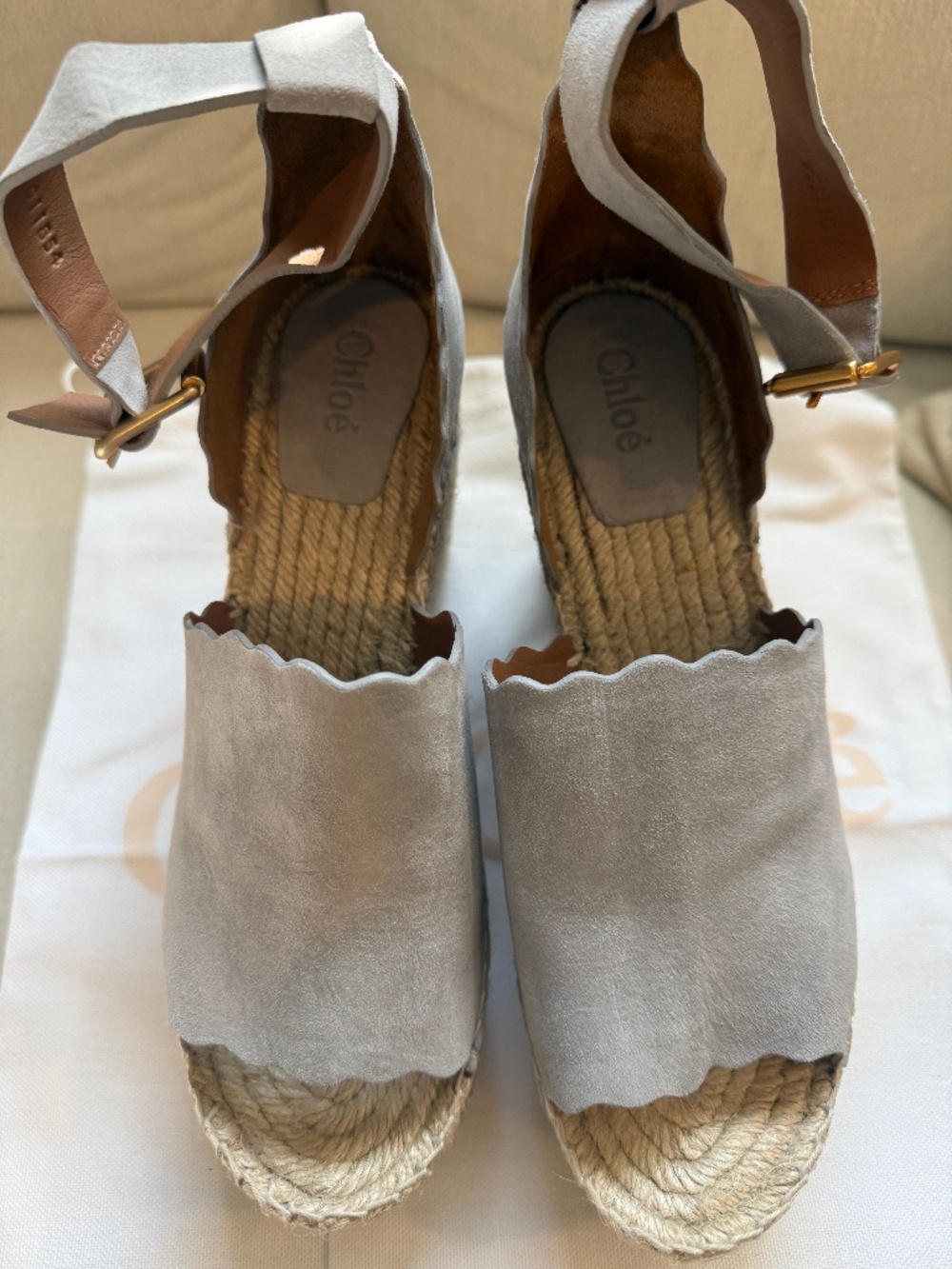 Chloe Wedge Suede Sandals